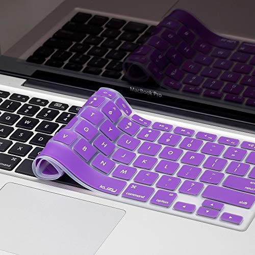 Product Cover Kuzy - MacBook Keyboard Cover for Older Version MacBook Pro 13, 15, 17 inch and MacBook Air 13 inch, iMac Wireless Keyboard, Apple Computer Accessories Key Board Silicone Skin Protector - Purple