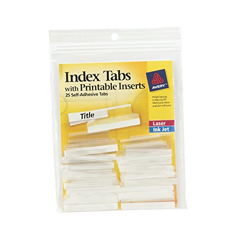 Product Cover Avery Index Tabs, with Printable Inserts, 1.5-Inch, 25 Tabs, 1 Set (16230)