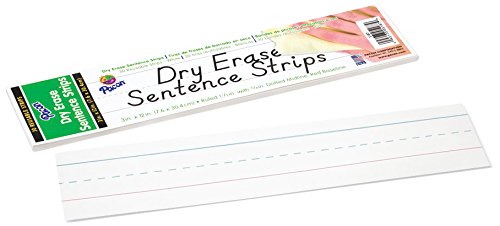 Product Cover Pacon Dry Erase Sentence Strips, 3-Inches by 12 -Inches, White, 30 Strips (5187)
