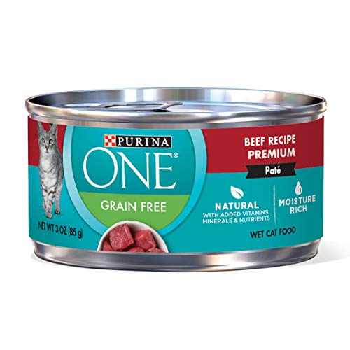 Product Cover Purina ONE Grain Free Classic Beef Recipe Premium Pate Wet Cat Food - (24) 3 oz. Cans