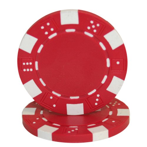 Product Cover Brybelly 50 Red Clay Composite Striped Dice 11.5 Gram Poker Chips