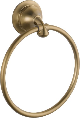 Product Cover Delta Faucet Bathroom Accessories 79446-CZ Linden Hand Towel Ring, Champagne Bronze