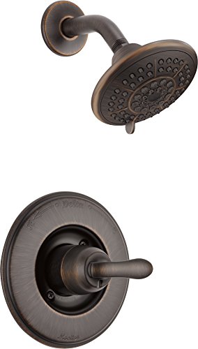 Product Cover Delta Faucet Linden 14 Series Single-Function Shower Trim Kit with 5-Spray Touch-Clean Shower Head, Venetian Bronze T14294-RB (Valve Not Included)