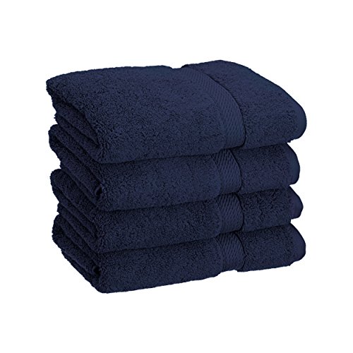 Product Cover Superior 900 GSM Luxury Bathroom Hand Towels, Made Long-Staple Combed Cotton, Set of 4 Hotel & Spa Quality Hand Towels - Navy Blue, 20