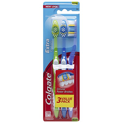 Product Cover Colgate Extra Clean Full Head Toothbrush, Medium - 3 Count (Pack of 1)