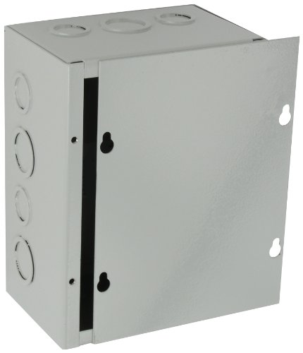 Product Cover BUD Industries JB-3956-KO Steel NEMA 1 Sheet Metal Junction Box with Knockout and Lift-Off Screw Cover, 6