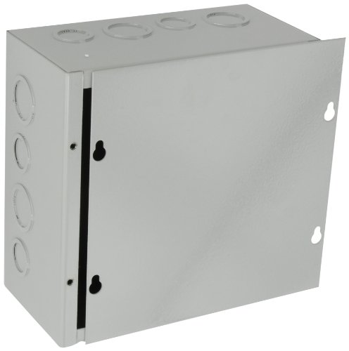 Product Cover BUD Industries JB-3957-KO Steel NEMA 1 Sheet Metal Junction Box with Knockout and Lift-Off Screw Cover, 8