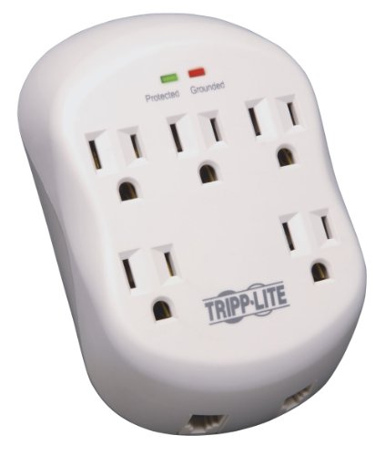 Product Cover Tripp Lite 5 Outlet Surge Protector Power Strip, Direct Plug In, RJ11 Protection, & $15,000 INSURANCE (SK5TEL-0)