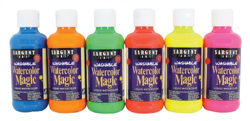 Product Cover Sargent Art 22-7099 6-Count 8-Ounce Fluorescent Watercolor Magic Set