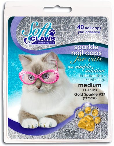Product Cover Soft Claws for Cats, Size Large, Color Gold Glitter