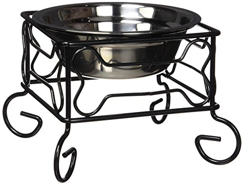 Product Cover YML 5-Inch Wrought Iron Stand with Single Stainless Steel Feeder Bowl