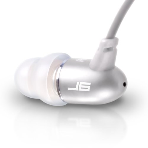 Product Cover JLab Audio J6 High Fidelity Metal Ergonomic Earbuds Style Headphones, Guaranteed for Life - Titanium Silver