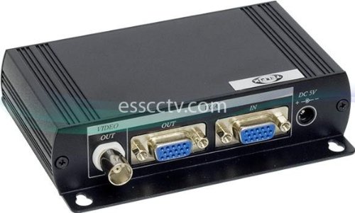 Product Cover VGA to Composite Video BNC Converter, Dual Output to BNC and VGA, Output PC DVR on LCD TV