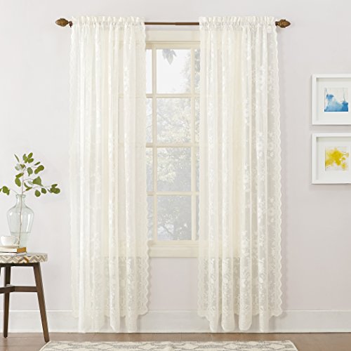 Product Cover No. 918 Alison Floral Lace Sheer Rod Pocket Curtain Panel, 58