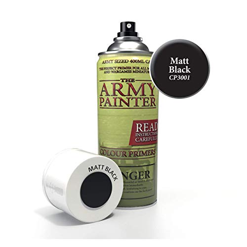 Product Cover The Army Painter Color Primer, Matt Black, 400 ml, 13.5 oz - Acrylic Spray Undercoat for Miniature Painting