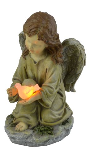 Product Cover Moonrays Solar LED Fairy Garden Decor In Angel With Glowing Dove Design