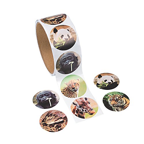 Product Cover Fun Express Zoo Animal Stickers (1 Roll)