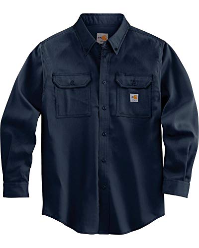 Product Cover Carhartt Men's Flame Resistant Lightweight Twill Shirt,Dark Navy,Large