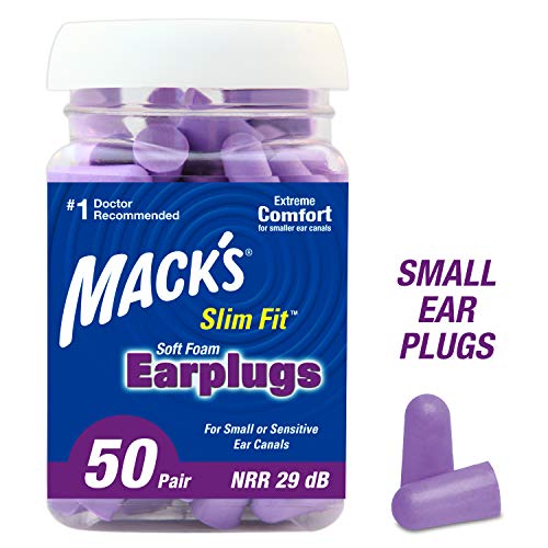 Product Cover Mack's Slim Fit Soft Foam Earplugs, 50 Pair - Small Ear Plugs for Sleeping, Snoring, Traveling, Concerts, Shooting Sports & Power Tools