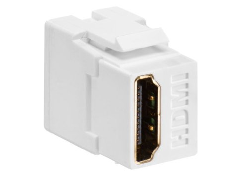 Product Cover Leviton 40834-W Feed Through, QuickPort HDMI Connector, White