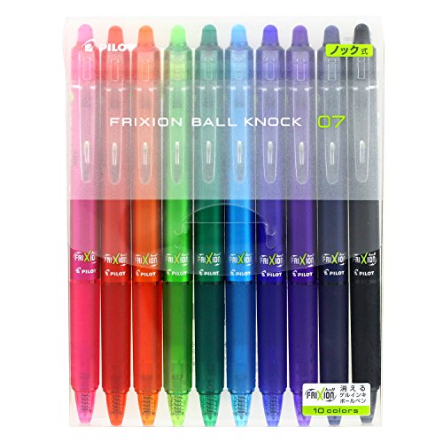 Product Cover Pilot FriXion Ball Knock Retractable Gel Ink Pen, 0.7 mm, 10 Color Set (LFBK-230F-10C)