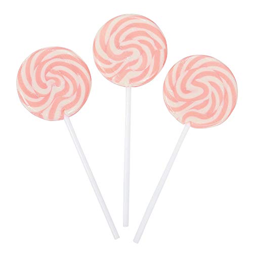 Product Cover Pink Swirl Lollipop Suckers (24 individually wrapped pops) Baby Girl Shower Birthday Party and It's A Girl Favor Treats