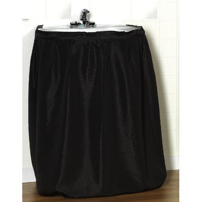 Product Cover Carnation Home Fashions Lauren Dobby Fabric Sink Skirt, 56-Inch by 32-Inch, Black