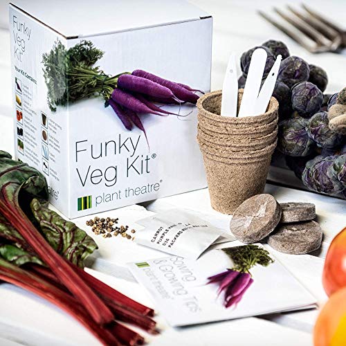 Product Cover Plant Theatre Funky Veg KIT Gift Box - 5 Extraordinary Vegetables to Grow -Everything You Need to Start Growing in one Box! Super Grow Kit Gift