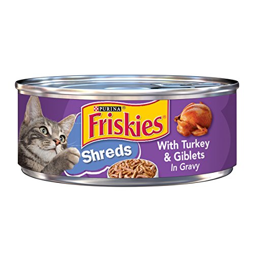 Product Cover Purina Friskies Gravy Wet Cat Food, Shreds With Turkey & Giblets in Gravy - 5.5 oz. Cans (Pack of 24)
