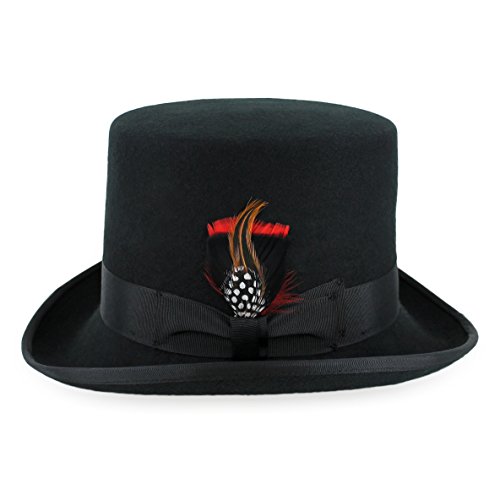Product Cover Belfry Topper 100% Wool Satin Lined Men's Top Hat in Black Available in 4 Sizes Large Black