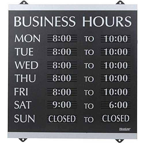 Product Cover Headline Sign - Century Series, Business Hours Sign with 176 1/4