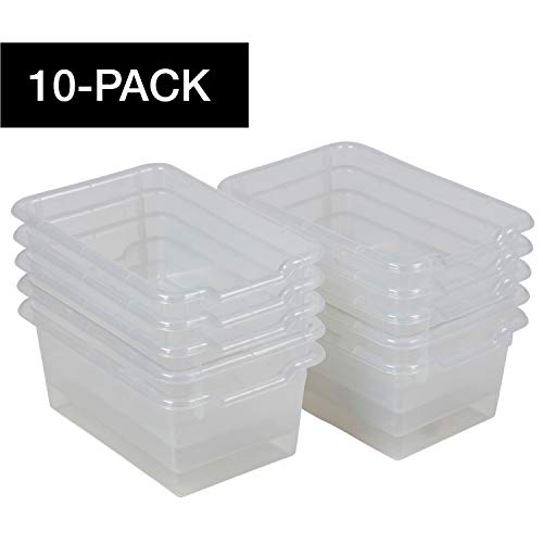 Product Cover ECR4Kids Scoop-Front Storage Bins, Easy-to-Grip Design Storage Cubbies, Kid Friendly and Built to Last, Pairs with ECR4Kids Storage Units, 10-Pack, Clear