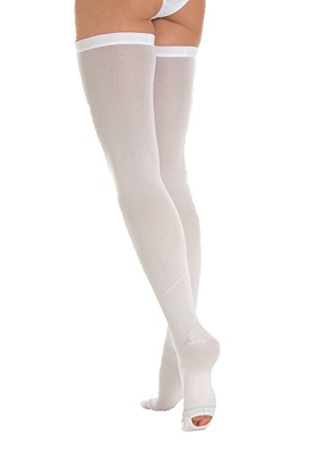 Product Cover ITA-MED Anti Embolism Thigh Highs, 18 mmHg Light Compression Stockings Socks w/Opening, Medical Orthopedic Support Hose for Varicose Veins, Edema, Swelling, Soreness, Pains, and Aches, H-500 Large