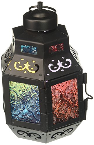 Product Cover Zings & Thingz 57070827 Colorful Moroccan Candle Lantern, Black