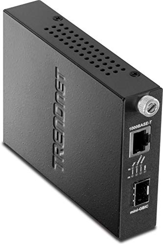 Product Cover TRENDnet 100/1000Base-T to SFP Fiber Media Converter, Fiber to Ethernet Converter, RJ-45,Multi(SX) or Single-Mode(LX) 100Base-FX/1000Base-SX/LX Mini-GBIC Slot, Lifetime Protection, TFC-1000MGA