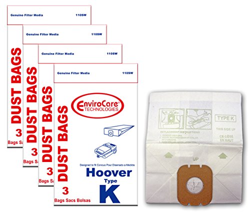 Product Cover EnviroCare Replacement Vacuum Cleaner Dust Bags for Hoover Type K Canisters 12 Pack