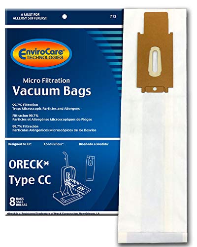 Product Cover 8 Oreck TYPE CC xl Micro Filtration vacuum bags, Fits All XL7, XL21, 2000's, 3000's, 4000's, 8000's, 9000's series model Upright Vacuum Cleaners