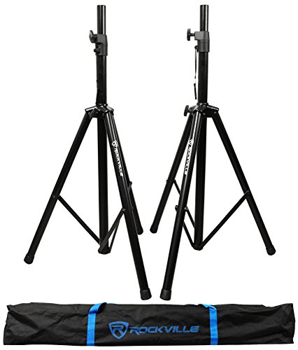 Product Cover Rockville Pair of Tripod DJ PA Speaker Stands + Carrying Case Black, (RVSS2)