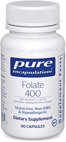 Product Cover Pure Encapsulations - Folate 400 - Hypoallergenic Supplement with Metafolin L-5-MTHF - 90 Capsules
