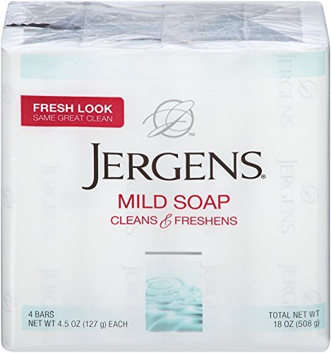 Product Cover Jergens Mild Soap for Face and Body, 4.5 Ounce Bar, 4 Count (Pack of 3)