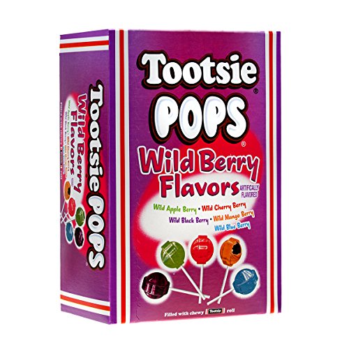 Product Cover Tootsie Pops Assorted Wild Berry Flavors with Chocolatey Center, 3.75 Pound, 100 Count Giveaway Box, Peanut Free, Gluten Free
