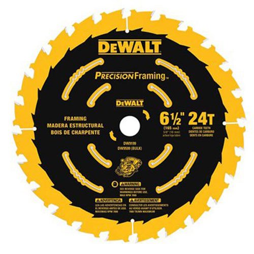 Product Cover DEWALT 6-1/2-Inch Circular Saw Blade, Precision Framing, 24-Tooth (DW9199)