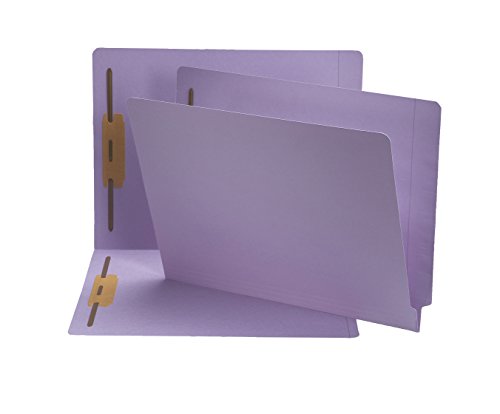 Product Cover Smead End Tab Fastener File Folder, Shelf-Master Reinforced Straight-Cut Tab, 2 Fasteners, Letter Size, Lavender, 50 per Box (25540)
