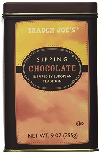Product Cover Trader Joe's Sipping Chocolate Inspired By European Tradition Decadent Chocolate Elixir Great for the Festive Season Net Wt. 9 oz.