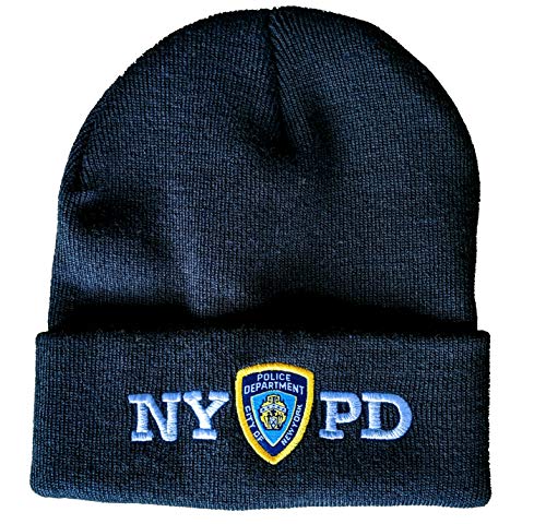 Product Cover NYPD Winter Hat Police Badge New York Police Department Navy & White One Size