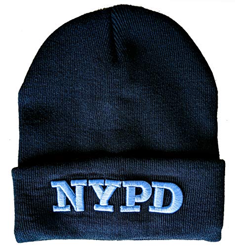 Product Cover NYPD Beanie Winter Hat New York Police Department Navy White