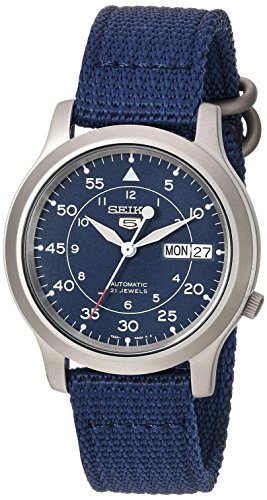 Product Cover Seiko Men's SNK807 Seiko 5 Automatic Stainless Steel Watch with Blue Canvas Band
