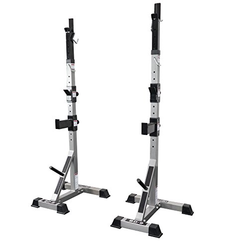 Product Cover Valor Fitness BD-9 Independent Power Squat Stands with Adjustable Uprights, J-Hooks, Bar Catches, and Safety Catches