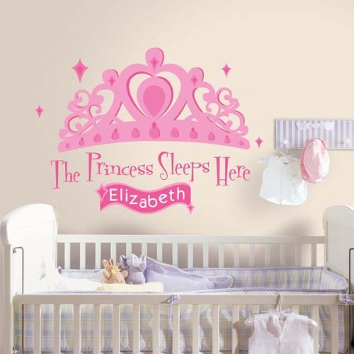 Product Cover RoomMates Princess Sleeps Here Peel and Stick Giant Wall Decal with Personalization