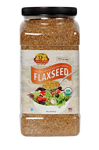 Product Cover Premium Gold Organic Whole Flax Seed | High Fiber Food | Omega 3 | 96oz